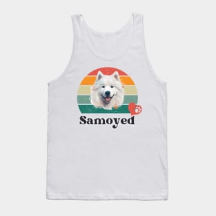 Samoyed retro sunset, perfect for anyone that loves samoyed dogs Tank Top